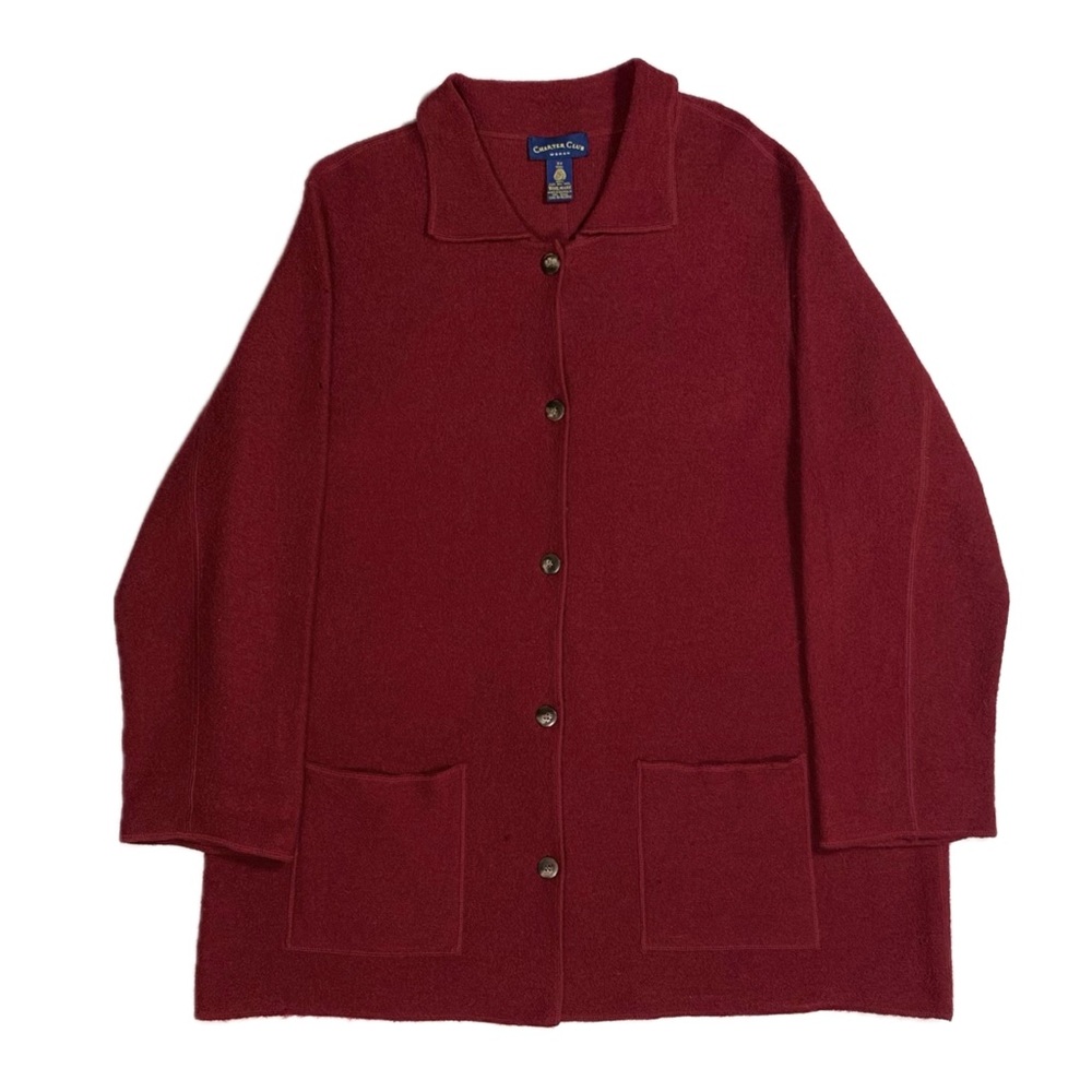 Vintage Charter Club Woman Woolmark‎ distressed knit cardigan sweater women's 3X
